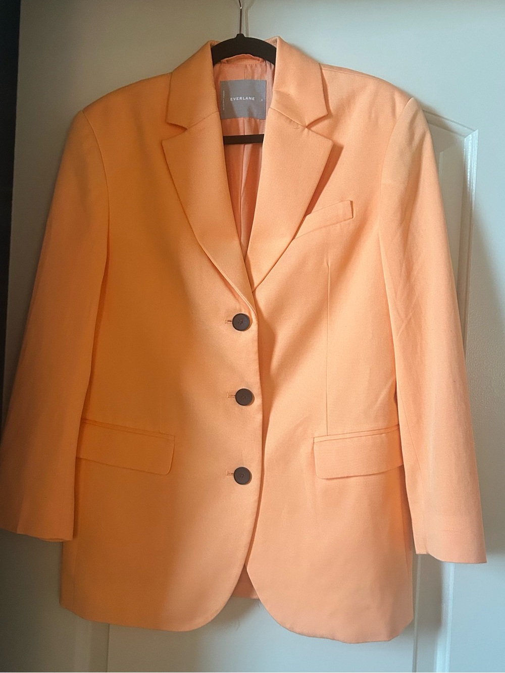 Everlane The ’80s Blazer Orange Chiffon Size 0 NWOT